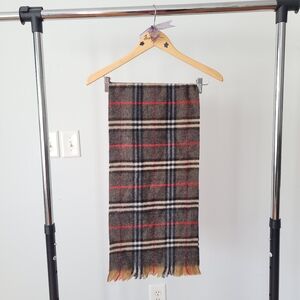 Plaid Wool Scarf Brown, Black, Red